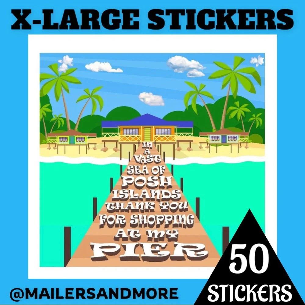 50 Square Stickers Tropical Island PRICE IS FIRM